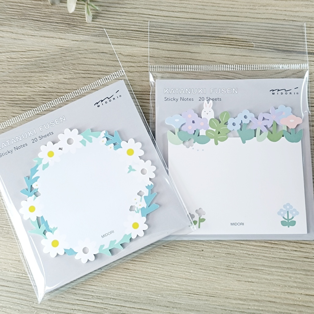 日本MIDORI．造型便條貼 花園/白花花圈