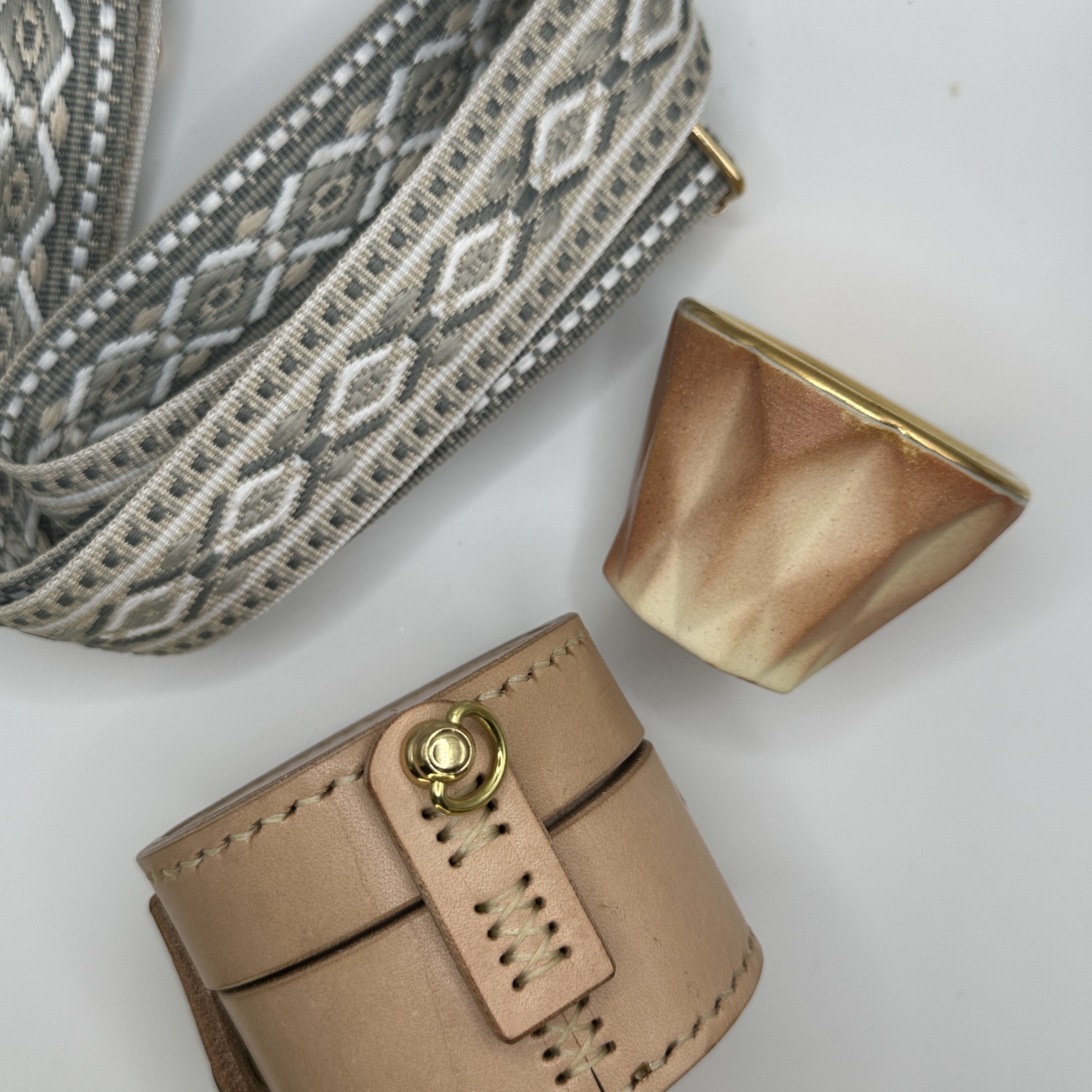 今村能章 - 陶藝厚金裏濃縮杯 宍 Shishi - 含手工皮套（20250122-16）