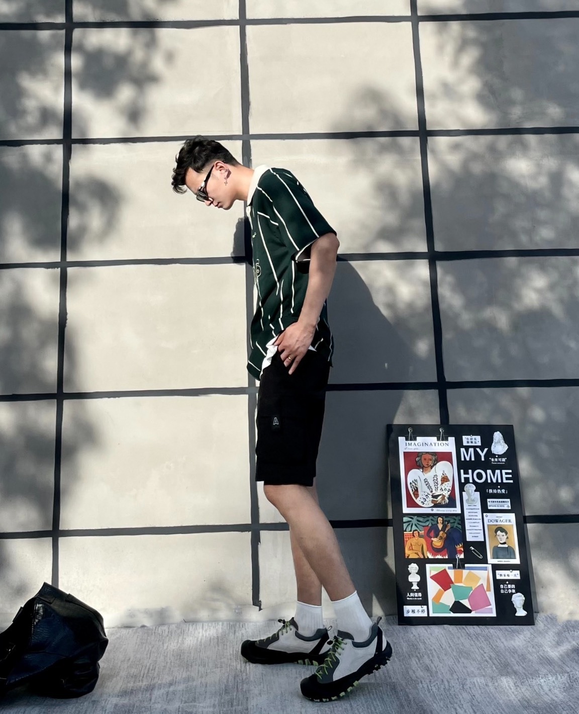 adidas TIRO 条纹LOGO印花短袖Polo衫 夜空綠 男款