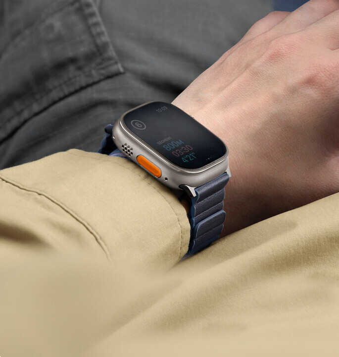 UNIQ Revix PE Apple Watch 雙色矽膠真皮磁吸錶帶