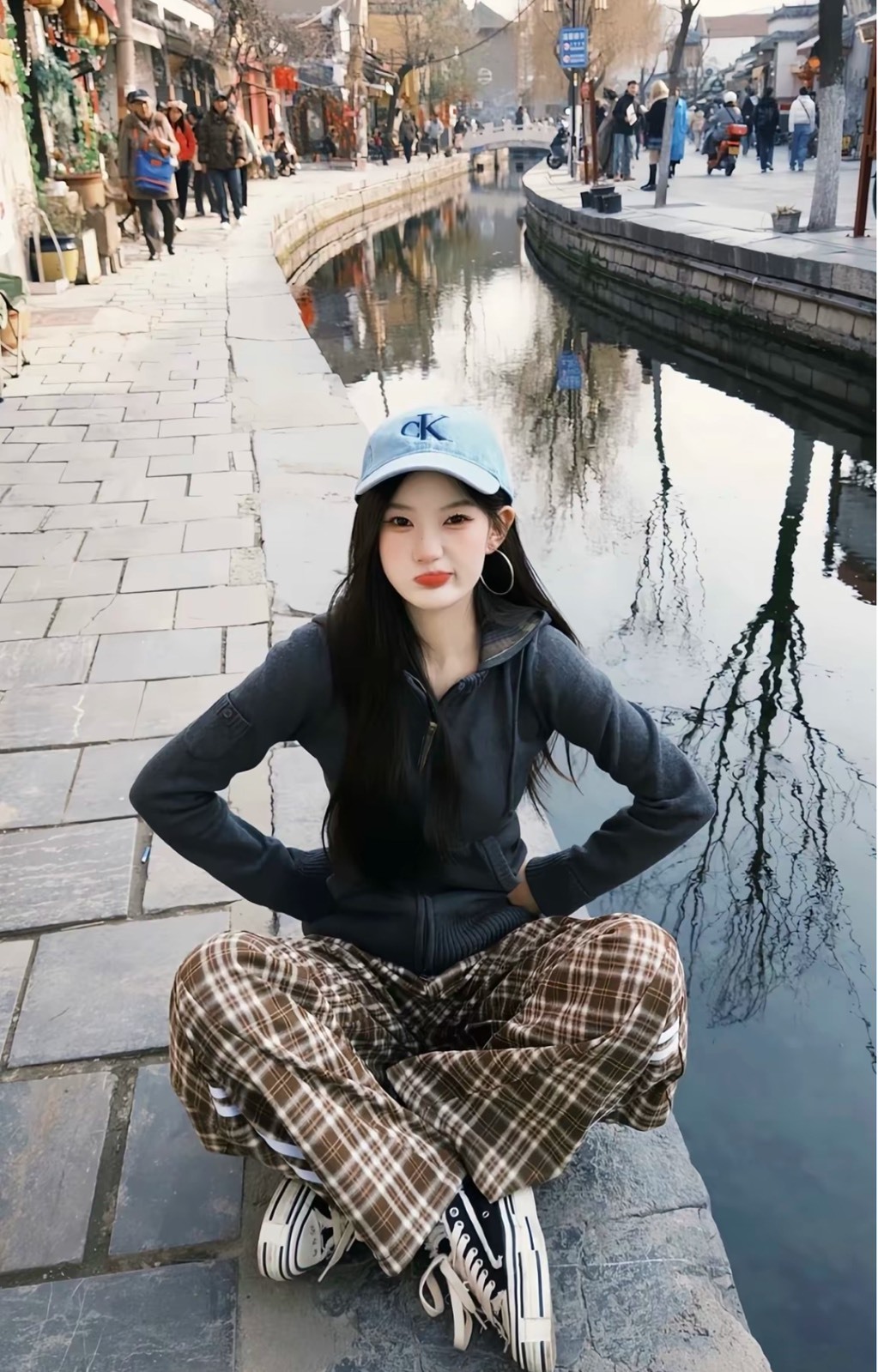 CALVIN KLEIN CK標誌鴨舌帽 淺藍