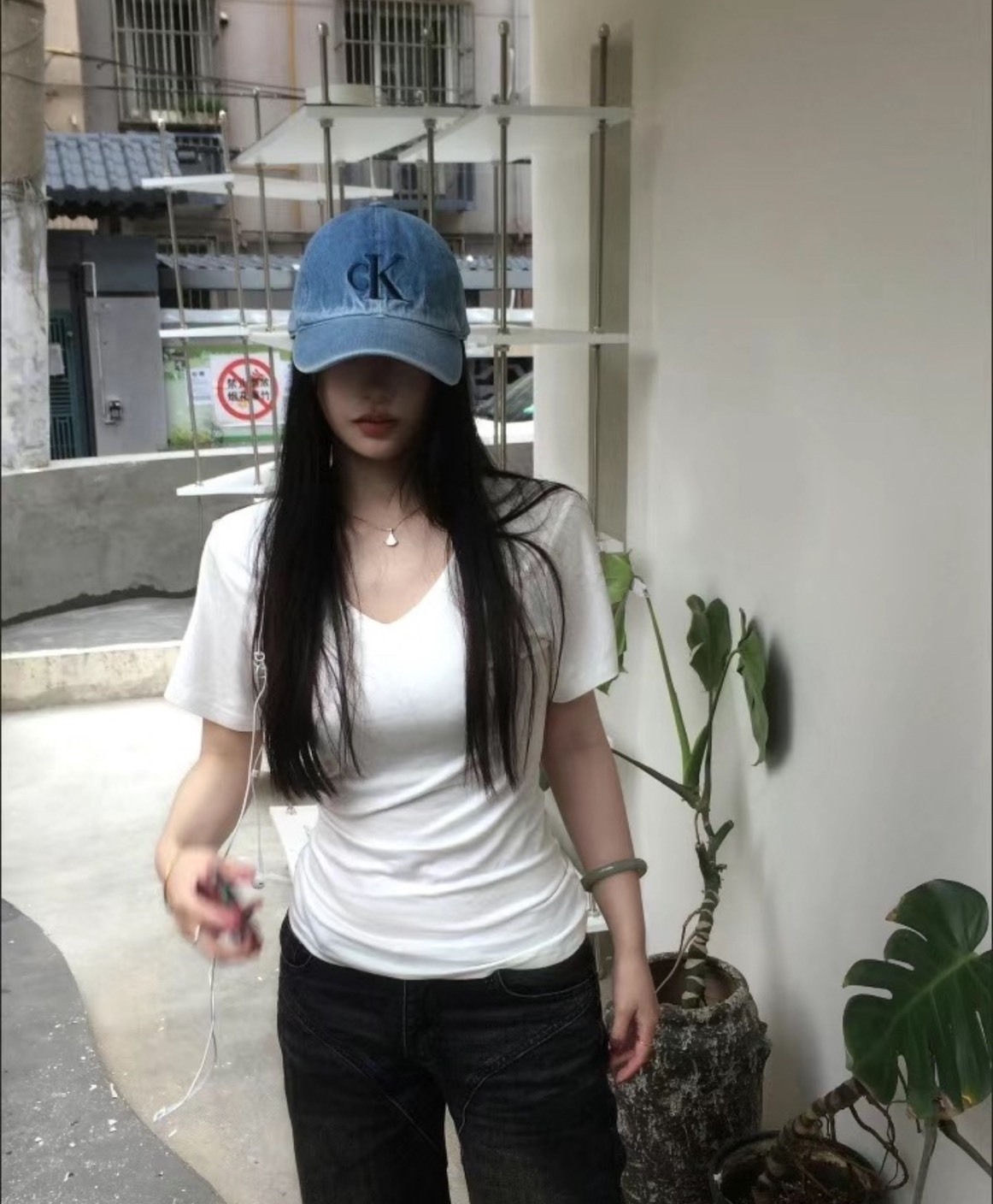 CALVIN KLEIN CK標誌鴨舌帽 淺藍