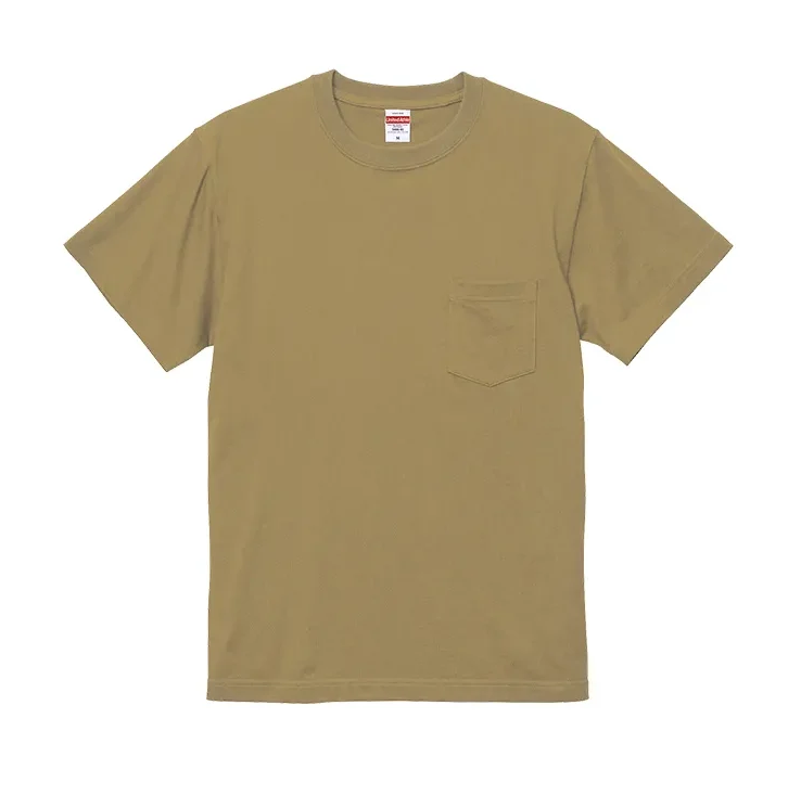 United Athle UA 5.6oz. 頂級柔棉口袋T恤 深卡其(3500601-537)