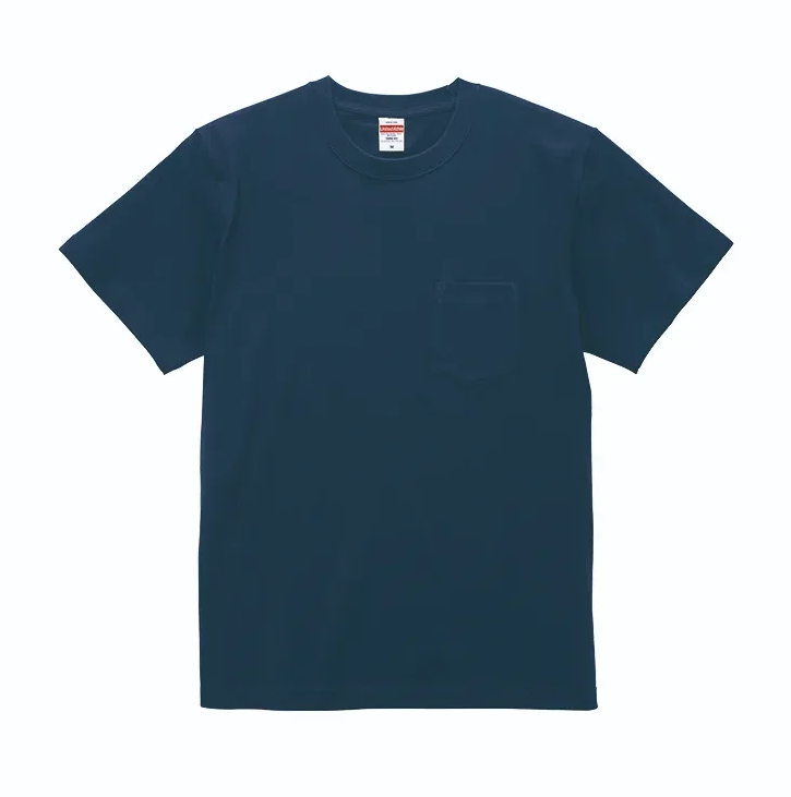 United Athle UA 5.6oz. 頂級柔棉口袋T恤 靛青色(3500601-087)