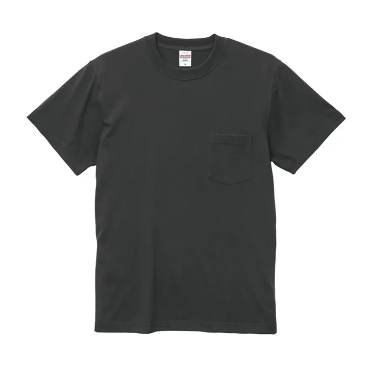 United Athle UA 5.6oz. 頂級柔棉口袋T恤 深灰色(3500601-165)