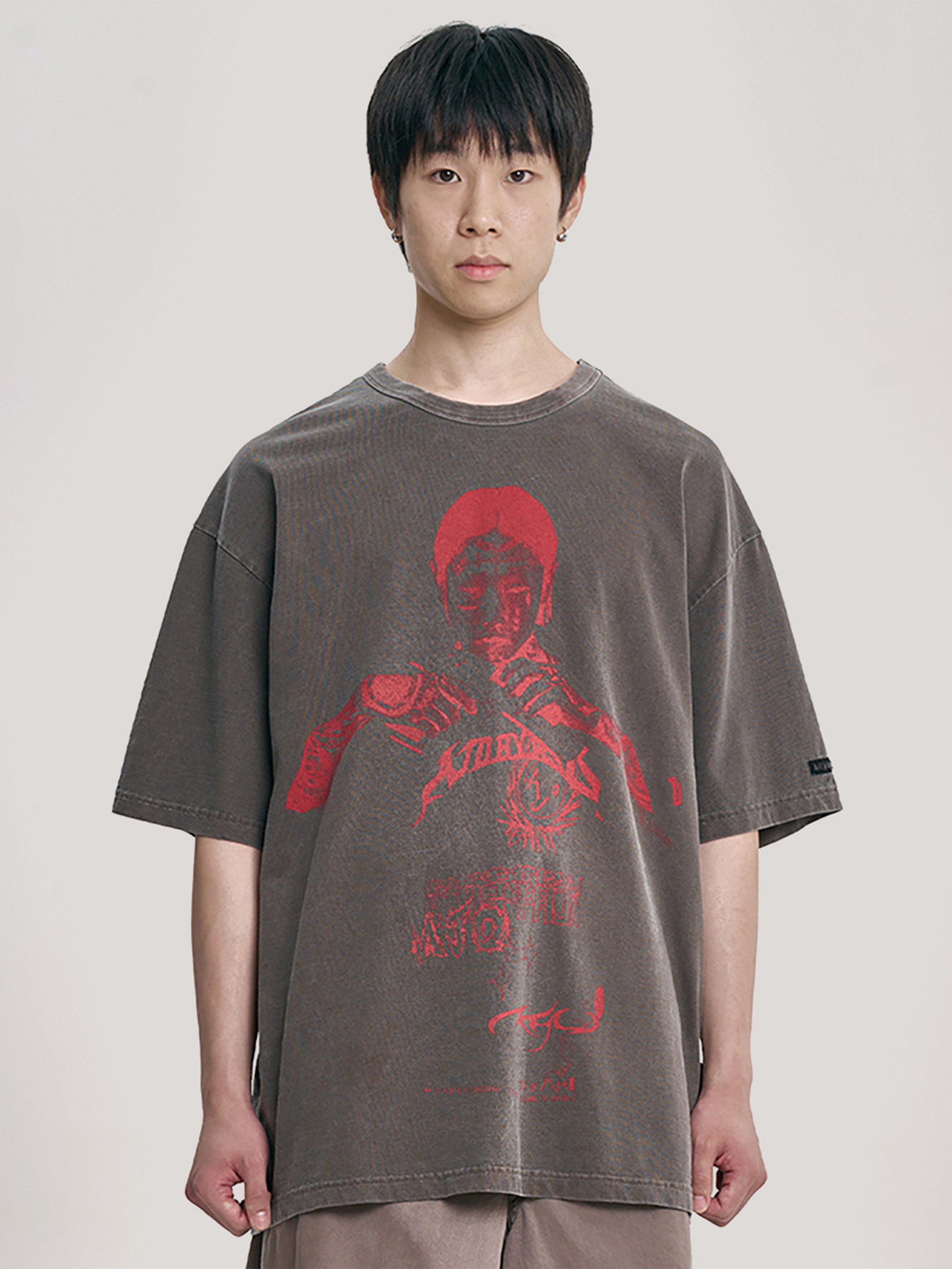 【AJO AJOBYAJO】25SS★ Pseudo Knight Cropped T-Shirt AJO AJOBYAJO】25SS☆ Pseudo Knight Cropped T-Shirt