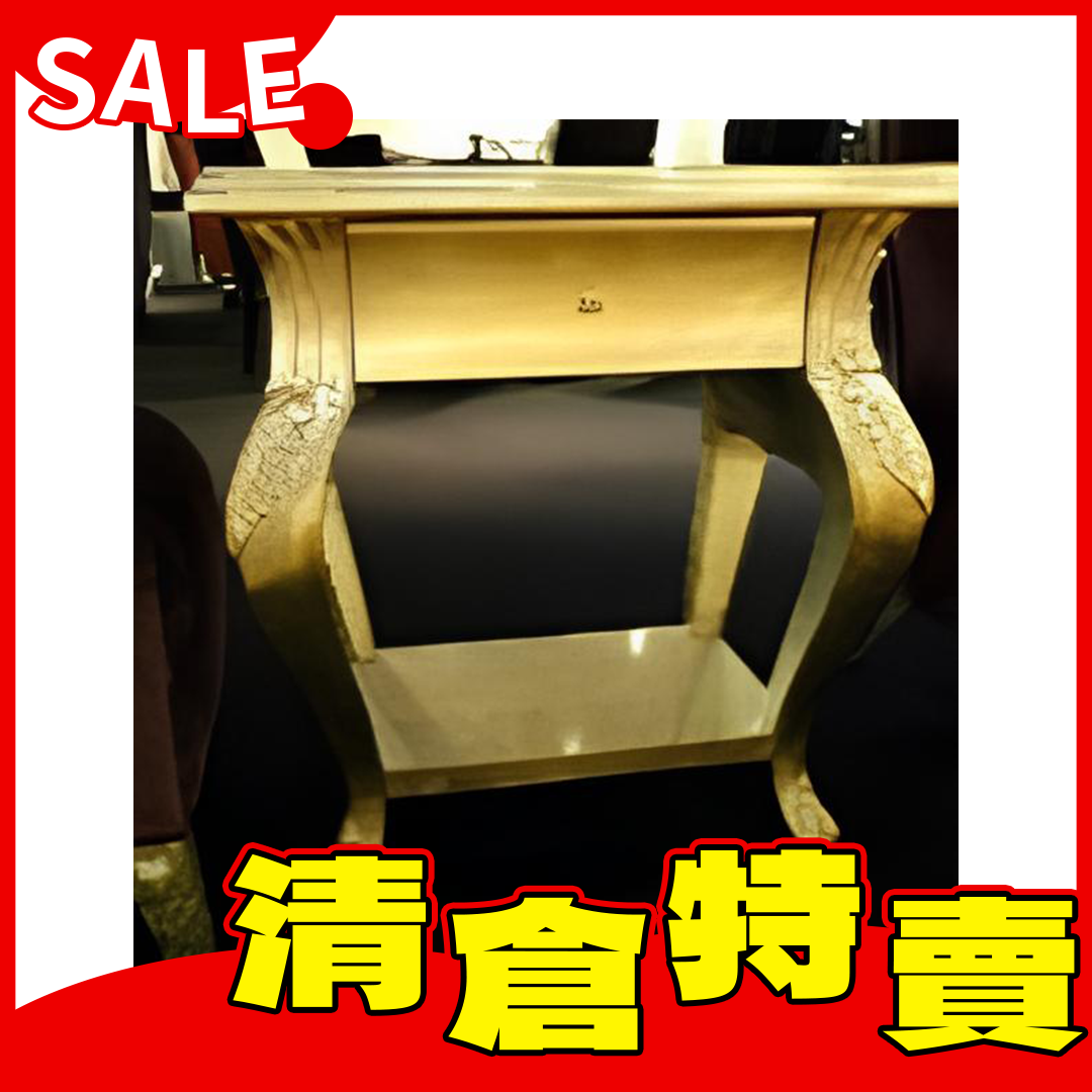 床頭櫃一抽60*45*45(香檳銀箔)