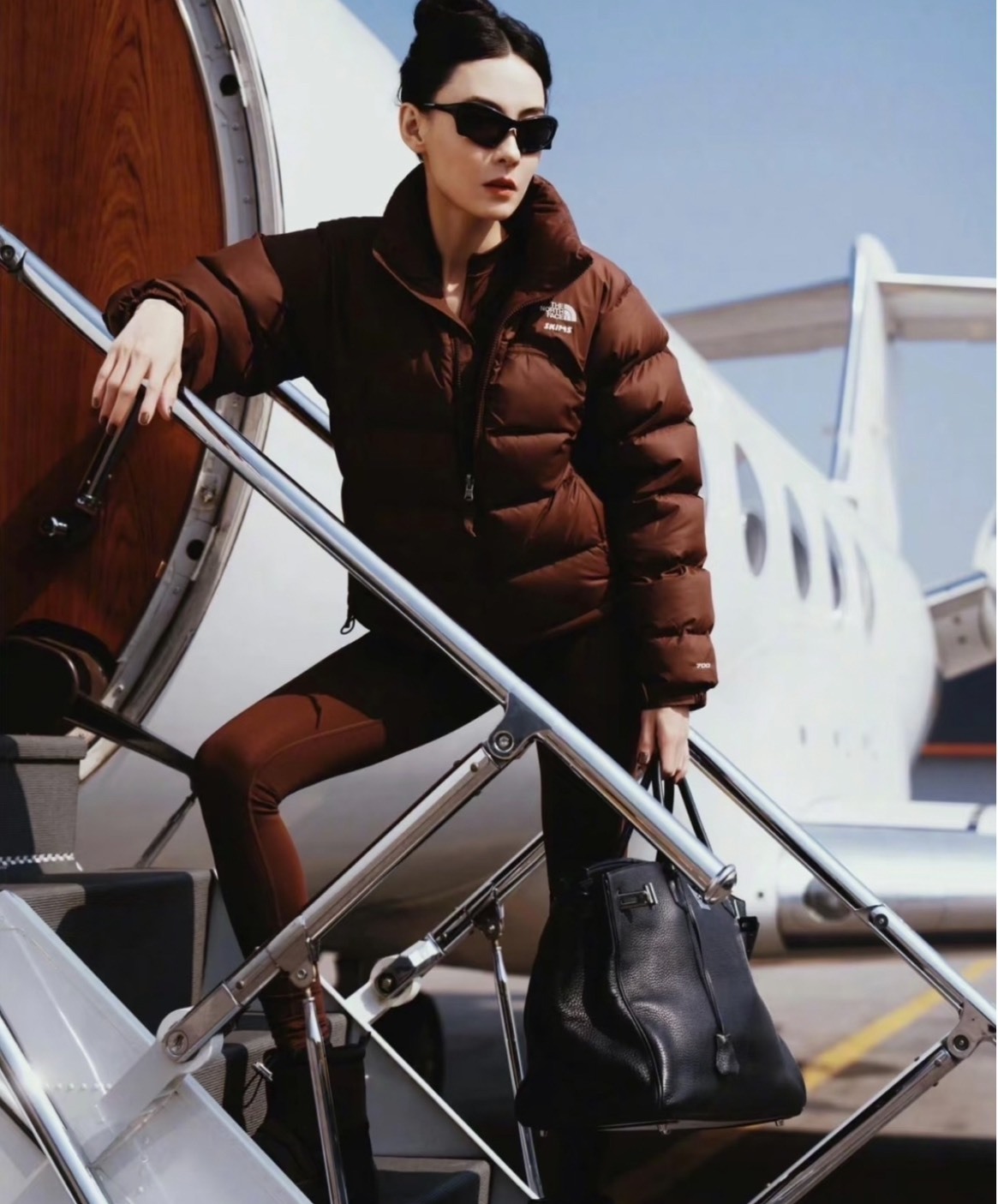 THE NORTH FACE x SKIMS 聯名保暖立領羽絨外套 女 深棕色