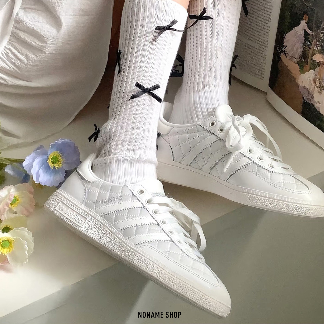 ADIDAS ORIGINALS HANDBALL SPEZIAL 小香風 菱格紋 漆皮 珠光白 (男/女款)