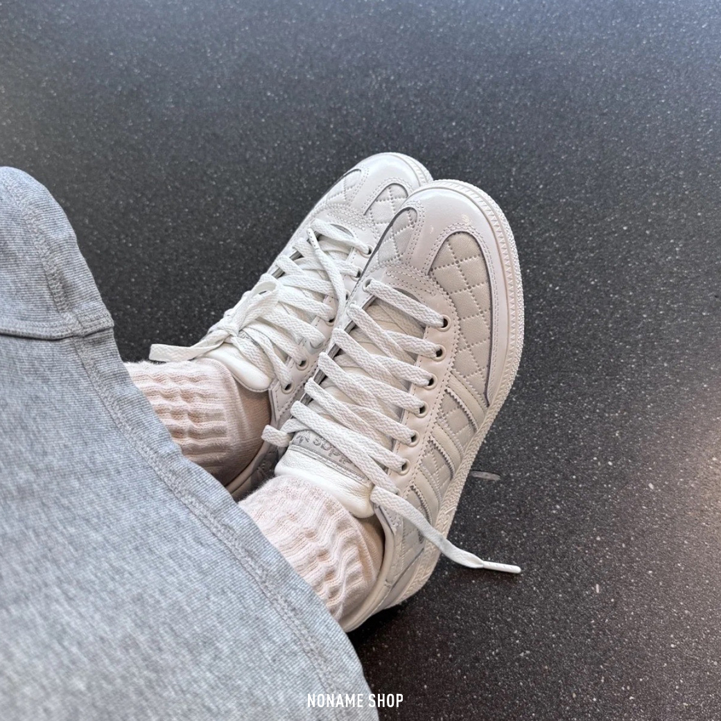 ADIDAS ORIGINALS HANDBALL SPEZIAL 小香風 菱格紋 漆皮 珠光白 (男/女款)