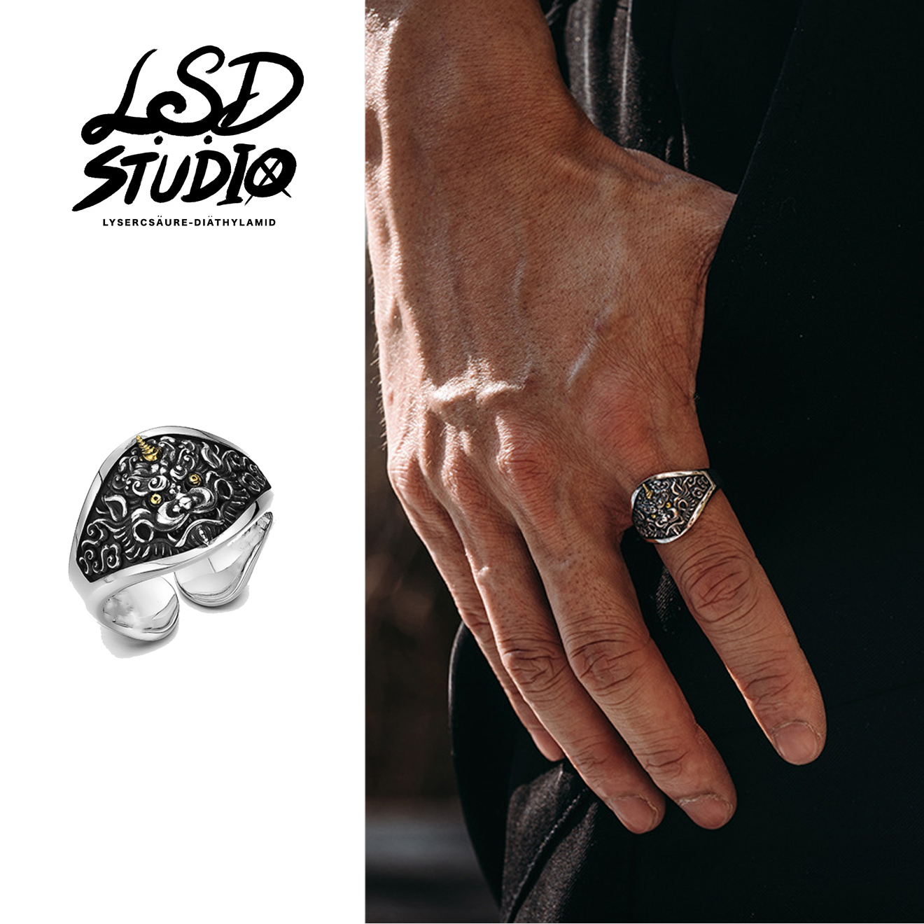 【ACCY62】貔貅設計開口戒指