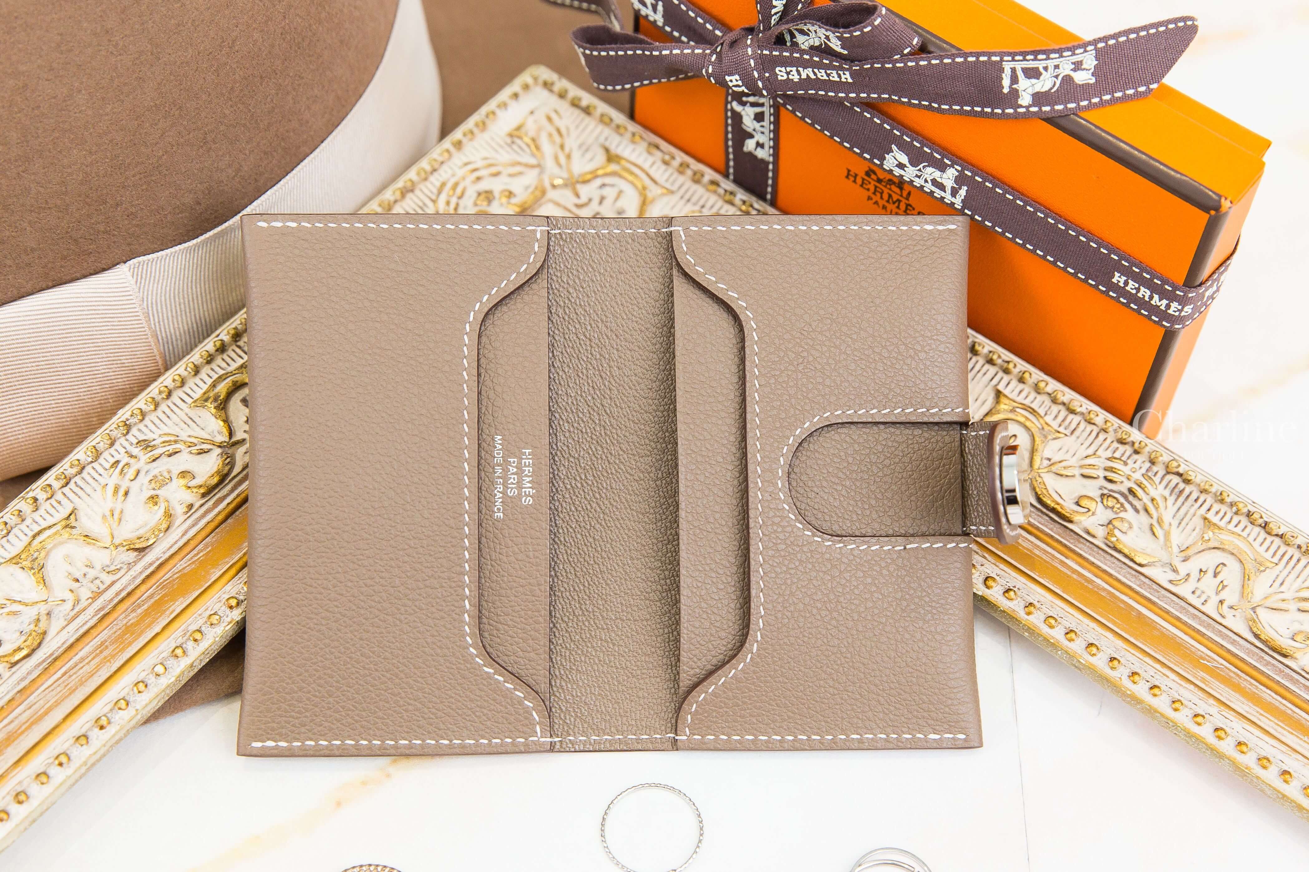 Hermès R.M.S Card Holder 18 Etoupe Evercolor 大象灰銀釦零錢袋卡片夾-Charline Boutique 精品代購