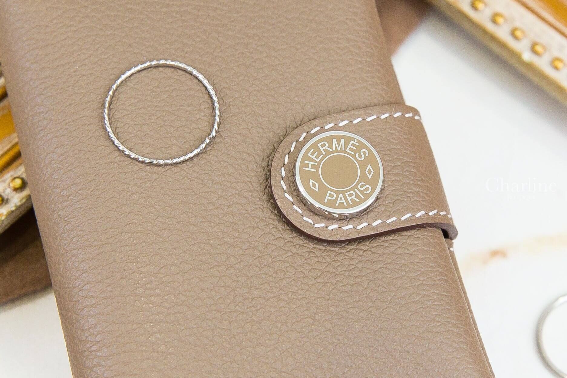 Hermès R.M.S Card Holder 18 Etoupe Evercolor 大象灰銀釦零錢袋卡片夾