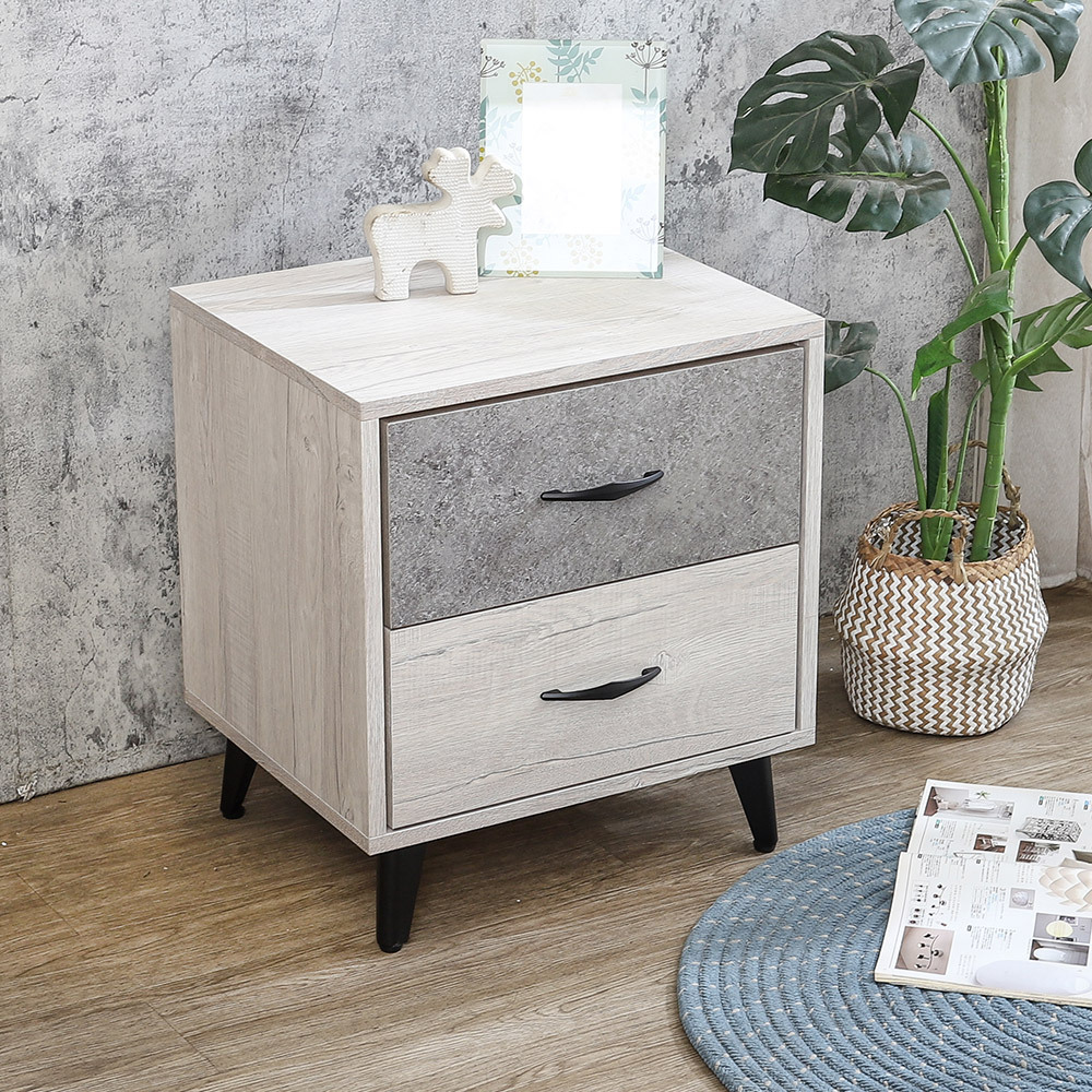 哈爾1.6尺工業風床頭櫃/二抽收納櫃/置物櫃