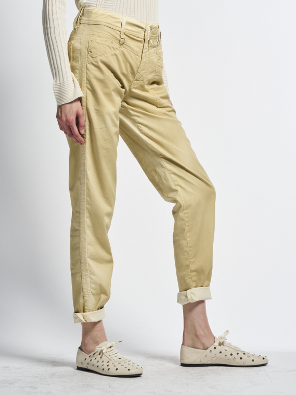 HIGH 拼接窄管褲(卡其)