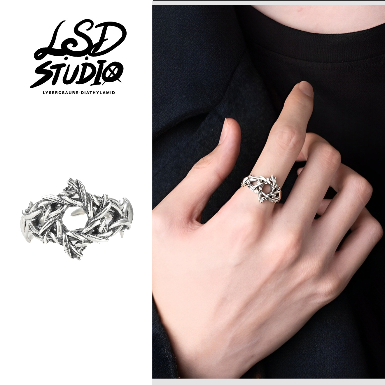 【ACCY63】纏繞六芒星開口戒指