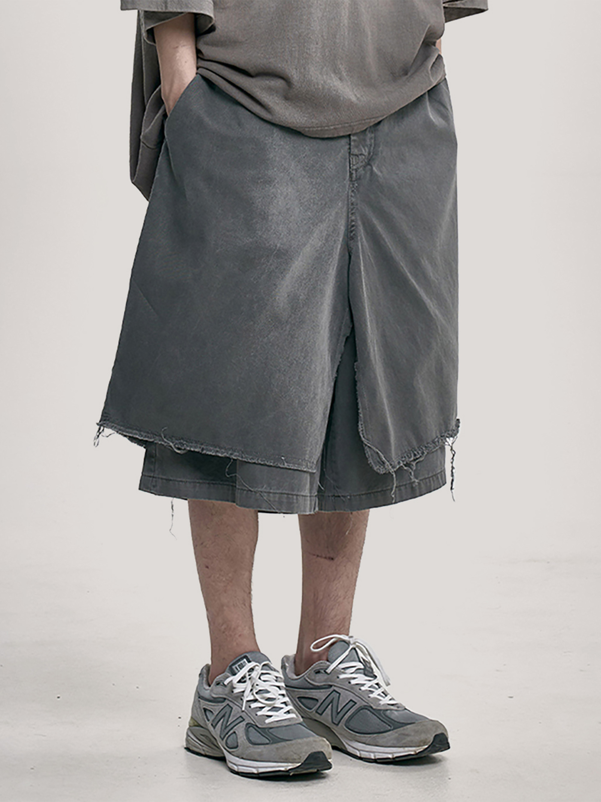 【AJO AJOBYAJO】23SS★ Layered Nylon Shorts Layered Nylon Shorts [NAVY] - AJOBYAJO