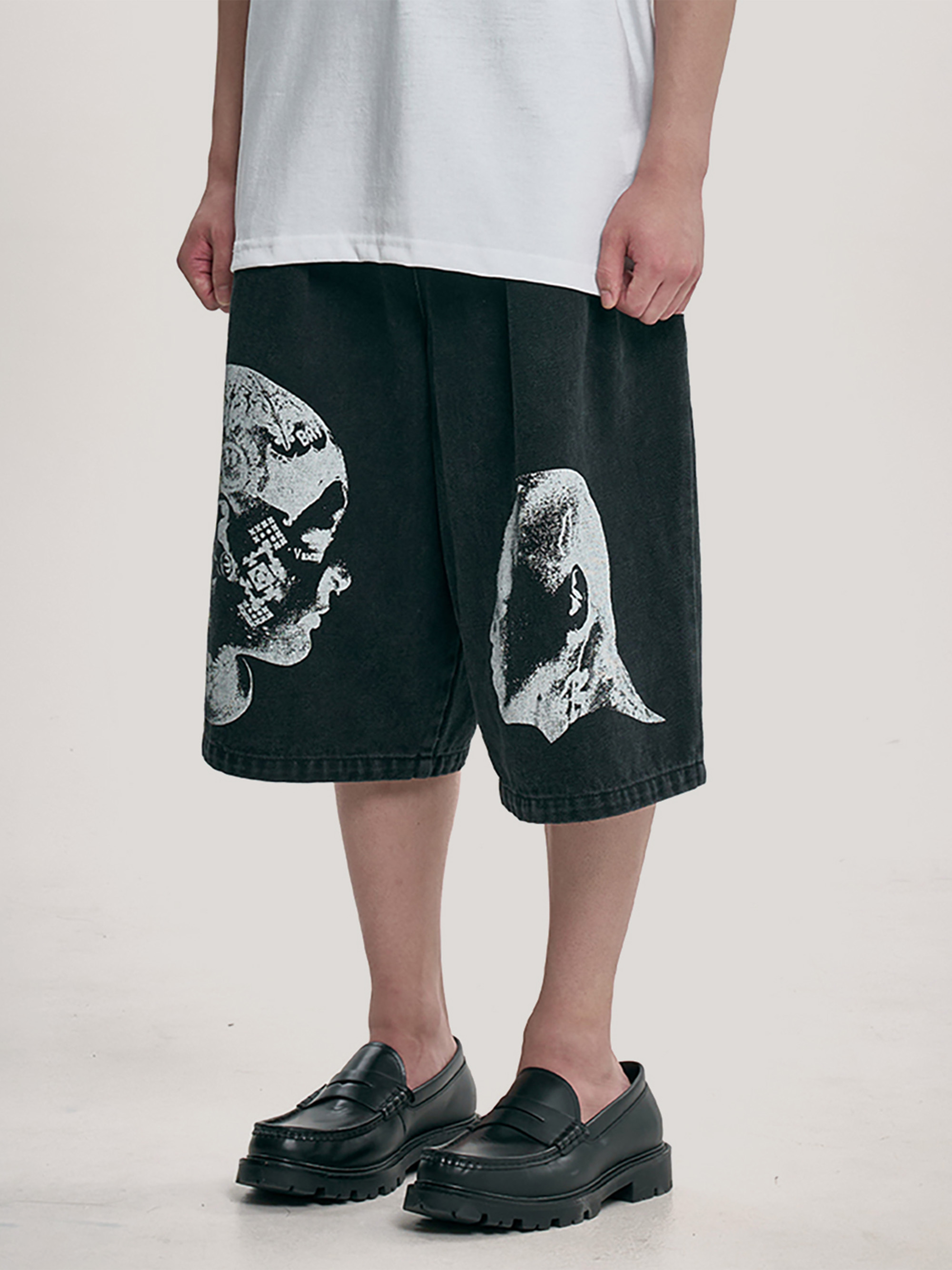 AJOBYAJO DHM MUIL WASHED DENIM BERMUDA SHORTS 短褲