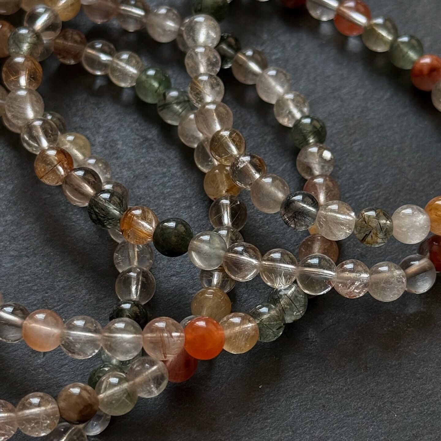 [原石] 彩髮晶 水晶手串