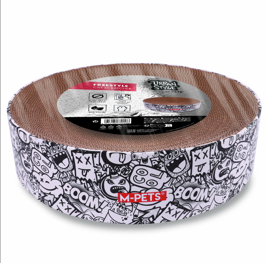 M-Pets 黑白簡約圓形貓抓板 41×10cm