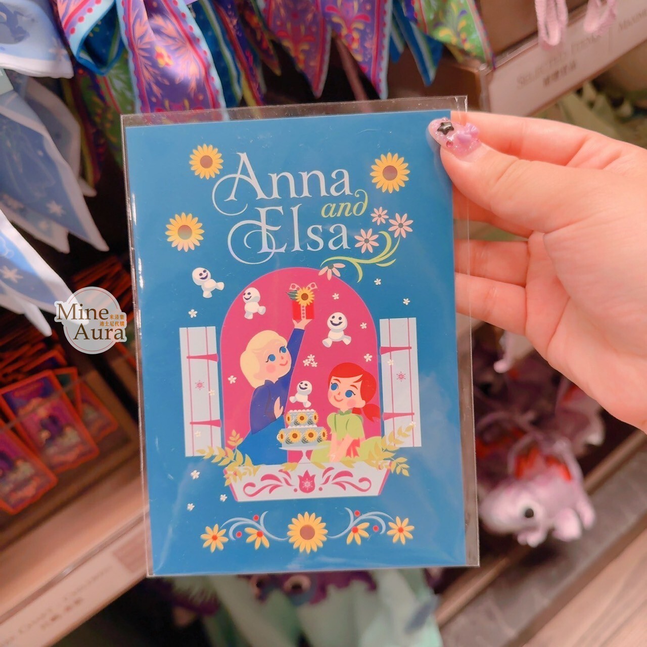 World of Frozen 限定 艾莎 Elsa 安娜Anna 向日葵蛋糕 圖案 明信片 冰雪奇緣 Frozen -香港迪士尼樂園