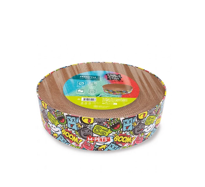 M-Pets 街頭塗鴉風圓形貓抓板 41×10cm
