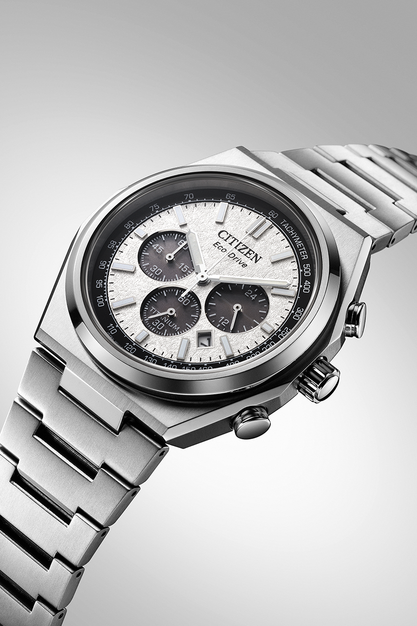 Citizen 星辰 Zenshin 超級鈦金光動能男式計時手錶 CA4610-85A 白色錶盤、CA4610-85L 藍色錶盤、CA4610-85M 淺綠色錶盤、CA4610-85X 綠色錶盤、CA4610-85Z 鮭魚色錶盤