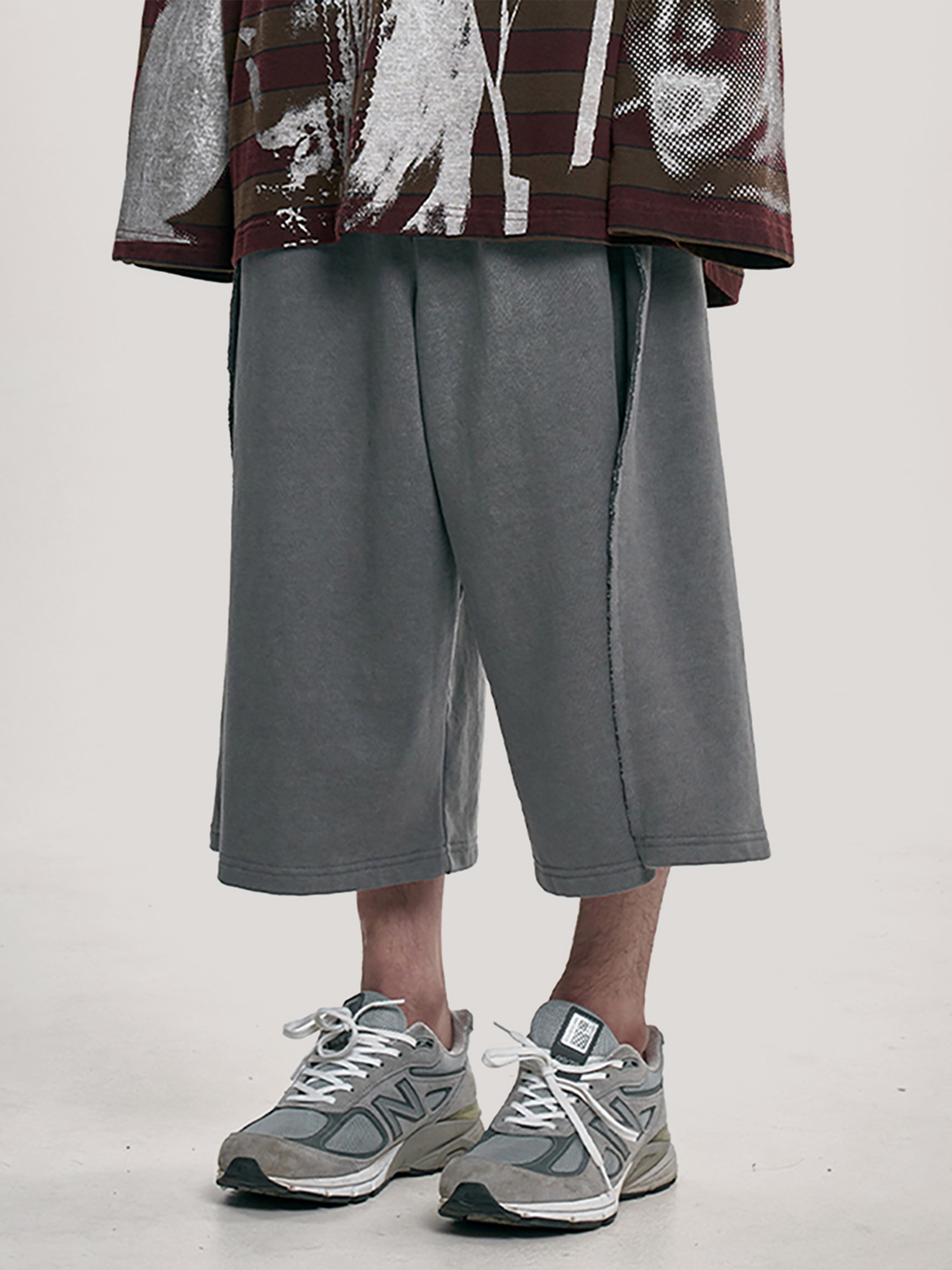 AJOBYAJO ONE TUCK JERSEY BERMUDA SHORTS 短褲