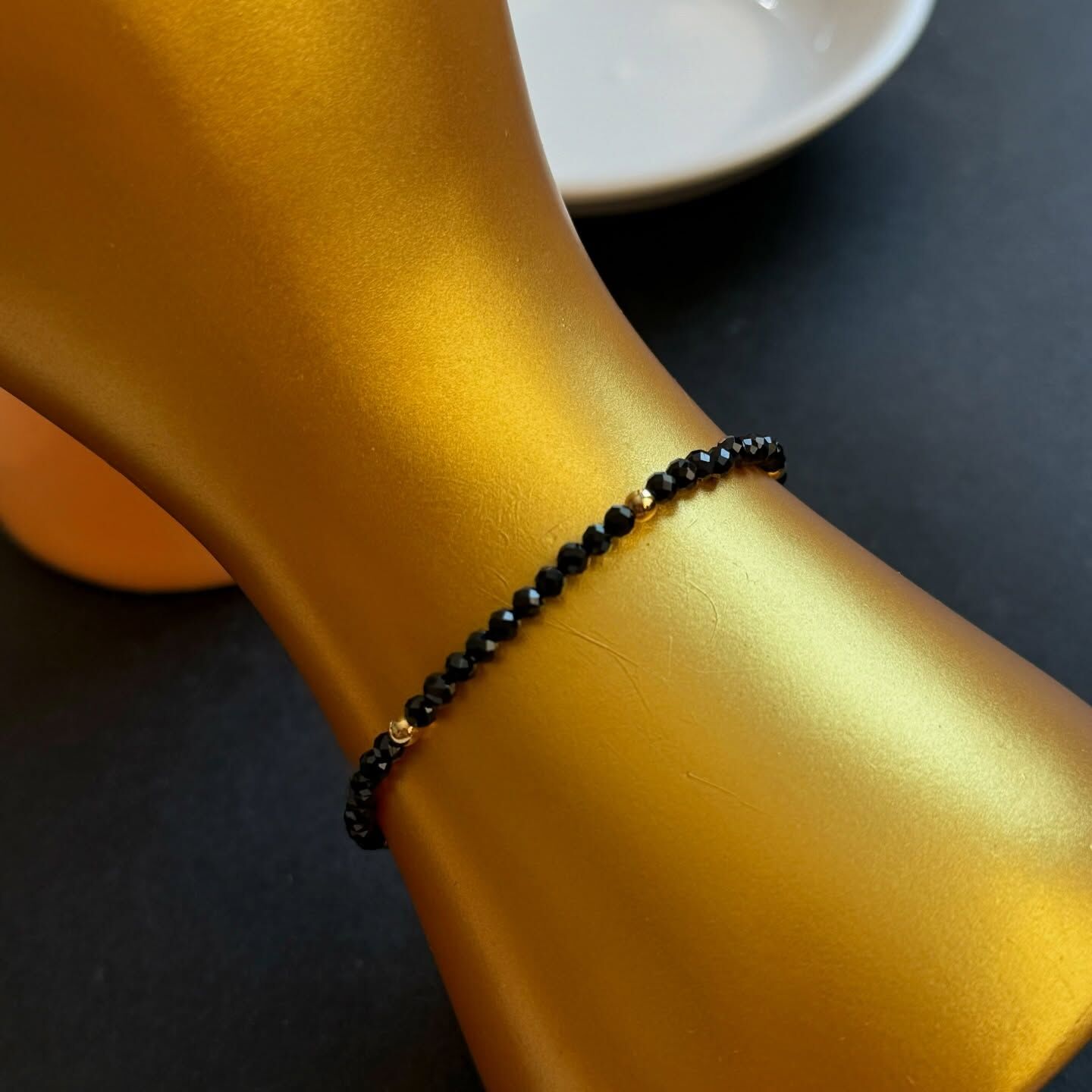 [原石] 黑尖晶石 水晶手鏈