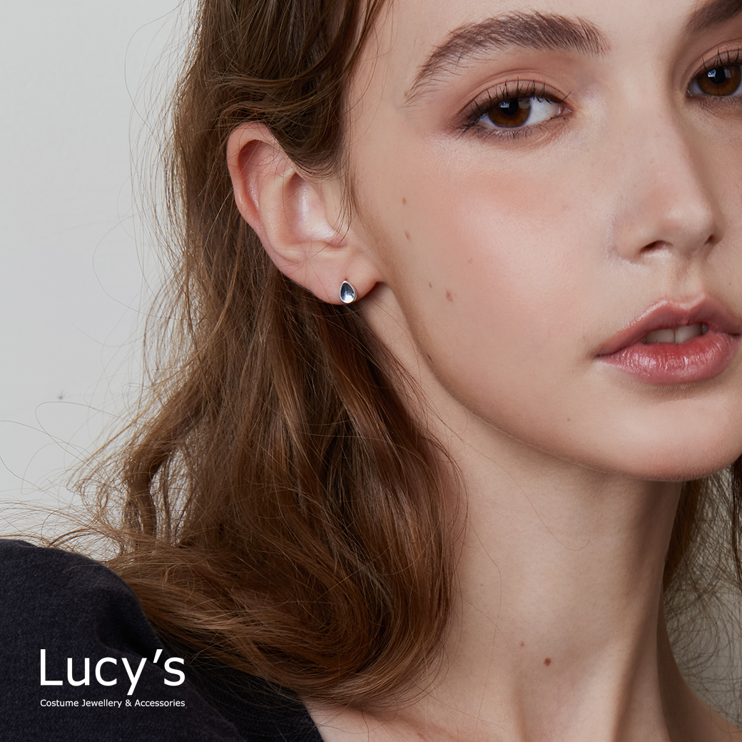 *925純銀〔輕銀系列〕凹面淚點 耳環 (81555)