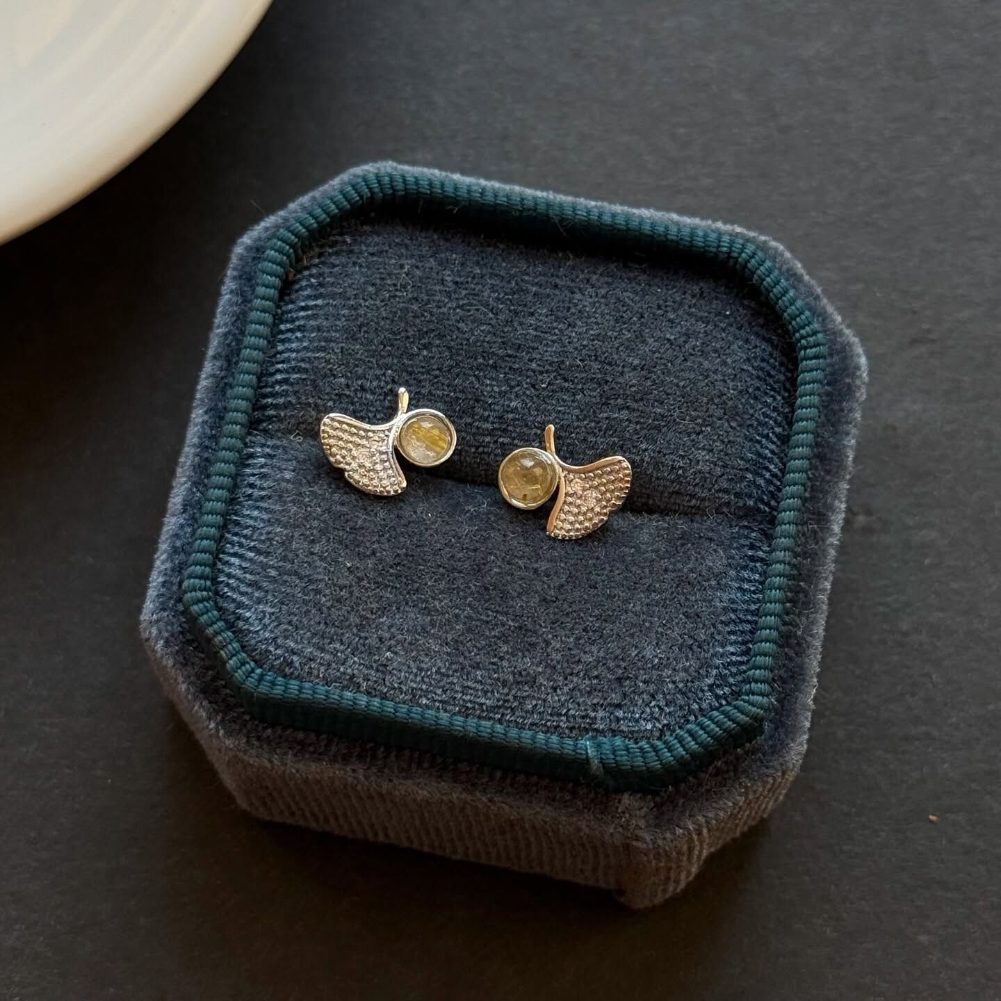 [原石] 鈦髮晶 925銀耳環 水晶耳環