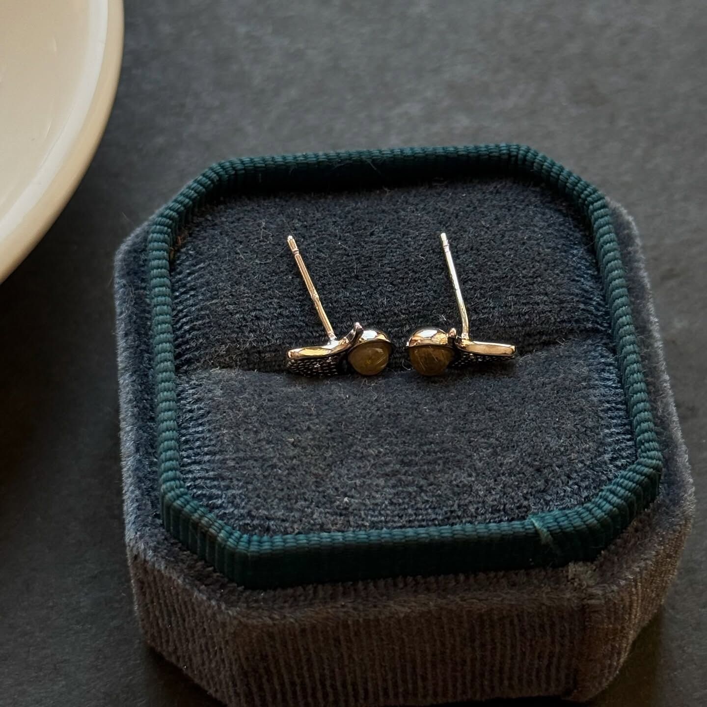 [原石] 鈦髮晶 925銀耳環 水晶耳環