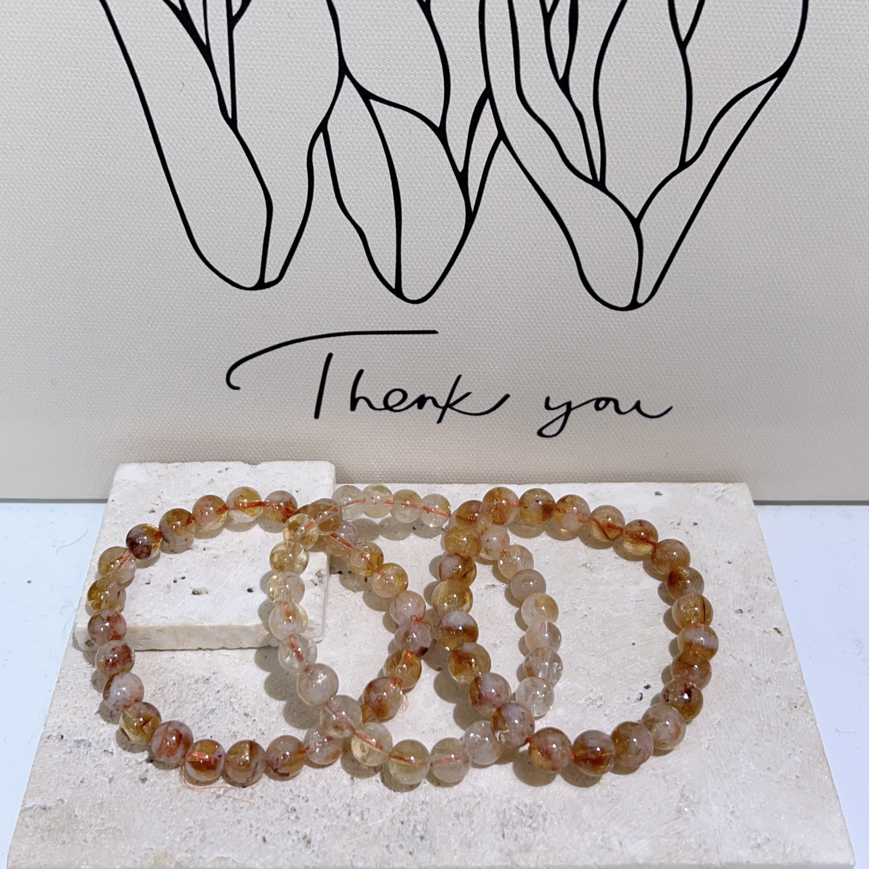 藍針黃水晶手串 7+mm