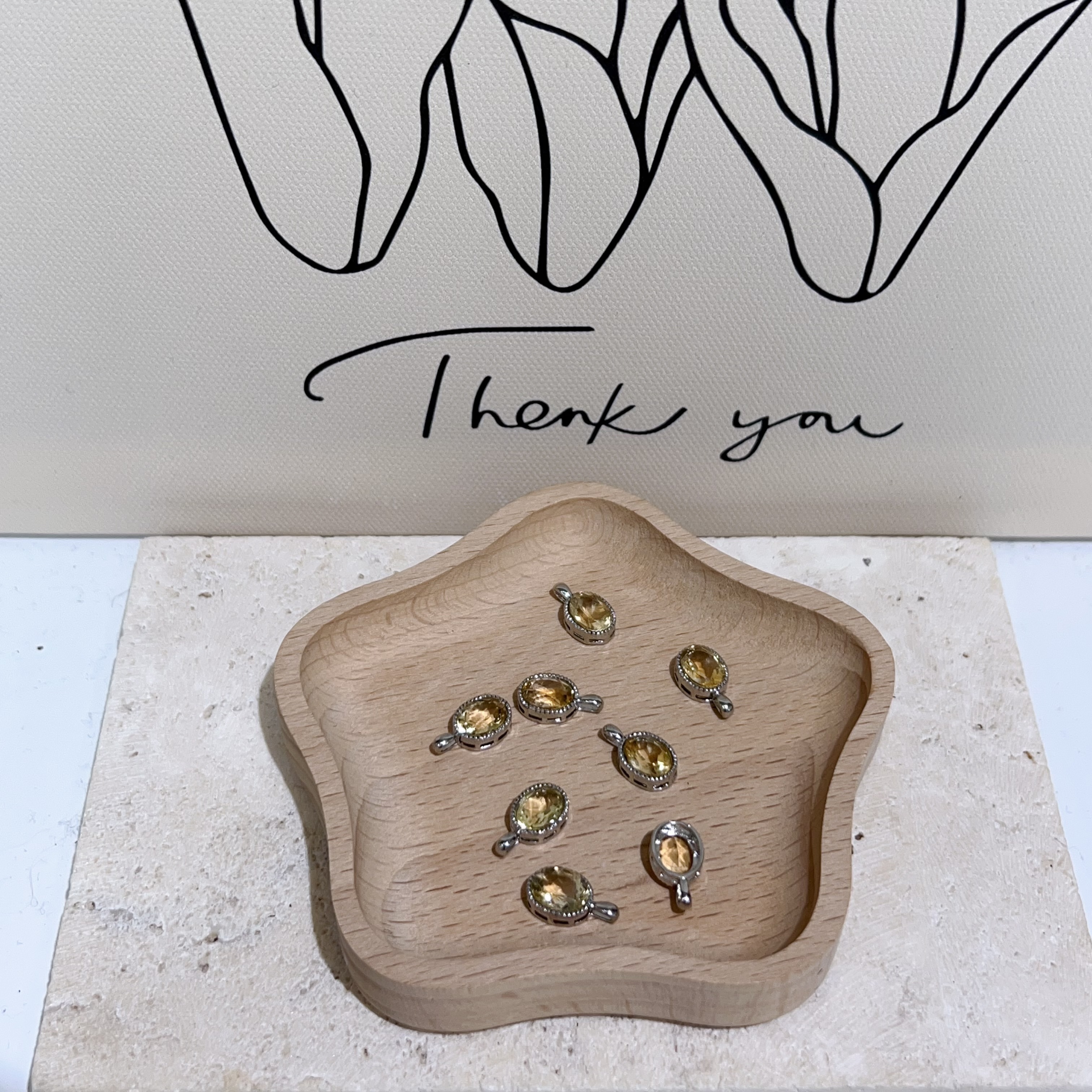 黃水晶橢圓吊墜