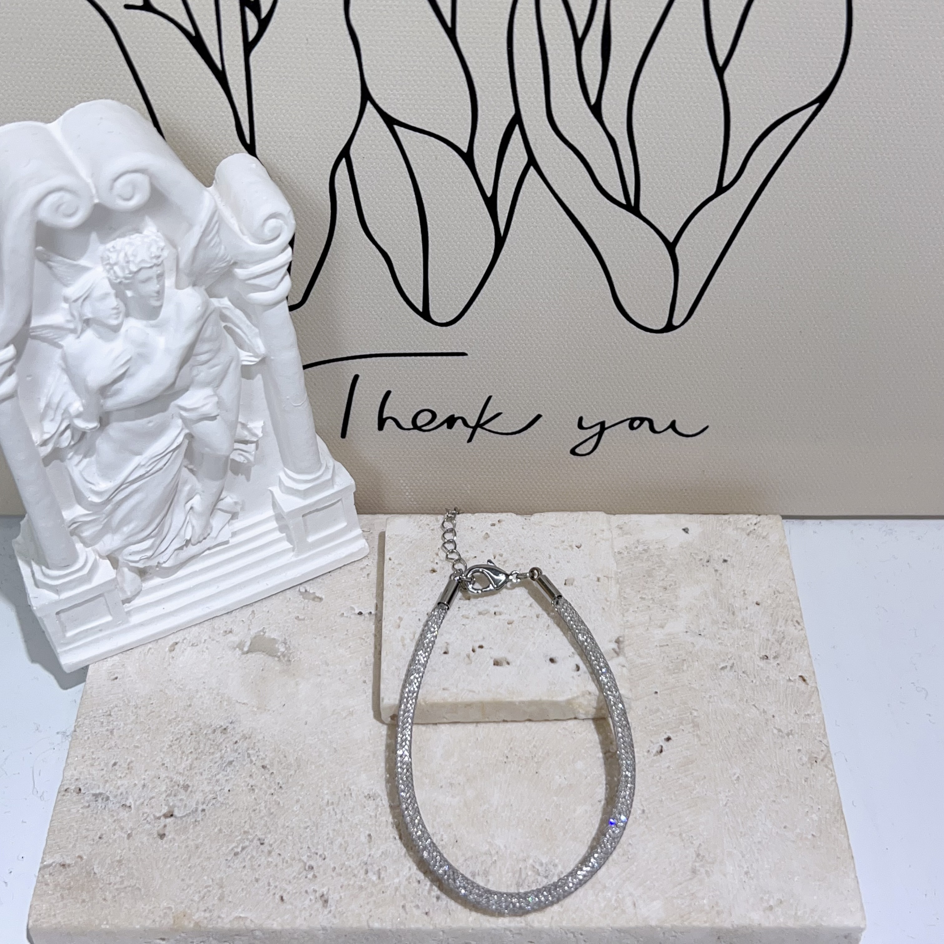 銀閃石鈦鋼手鏈 （19-24cm）