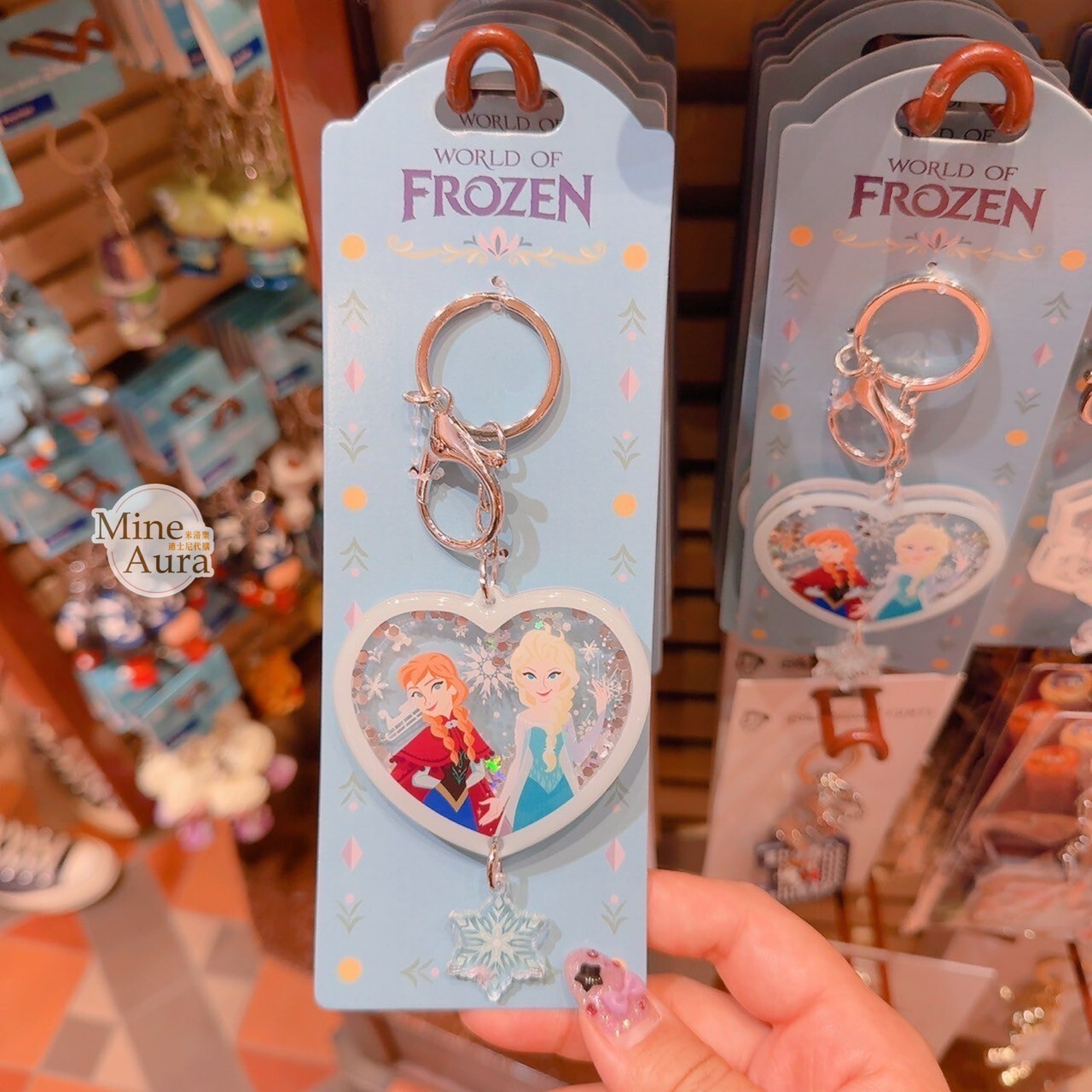 World of Frozen 限定 艾莎 Elsa 安娜Anna 愛心 造型 鑰匙圈 吊飾 冰雪奇緣 Frozen -香港迪士尼樂園