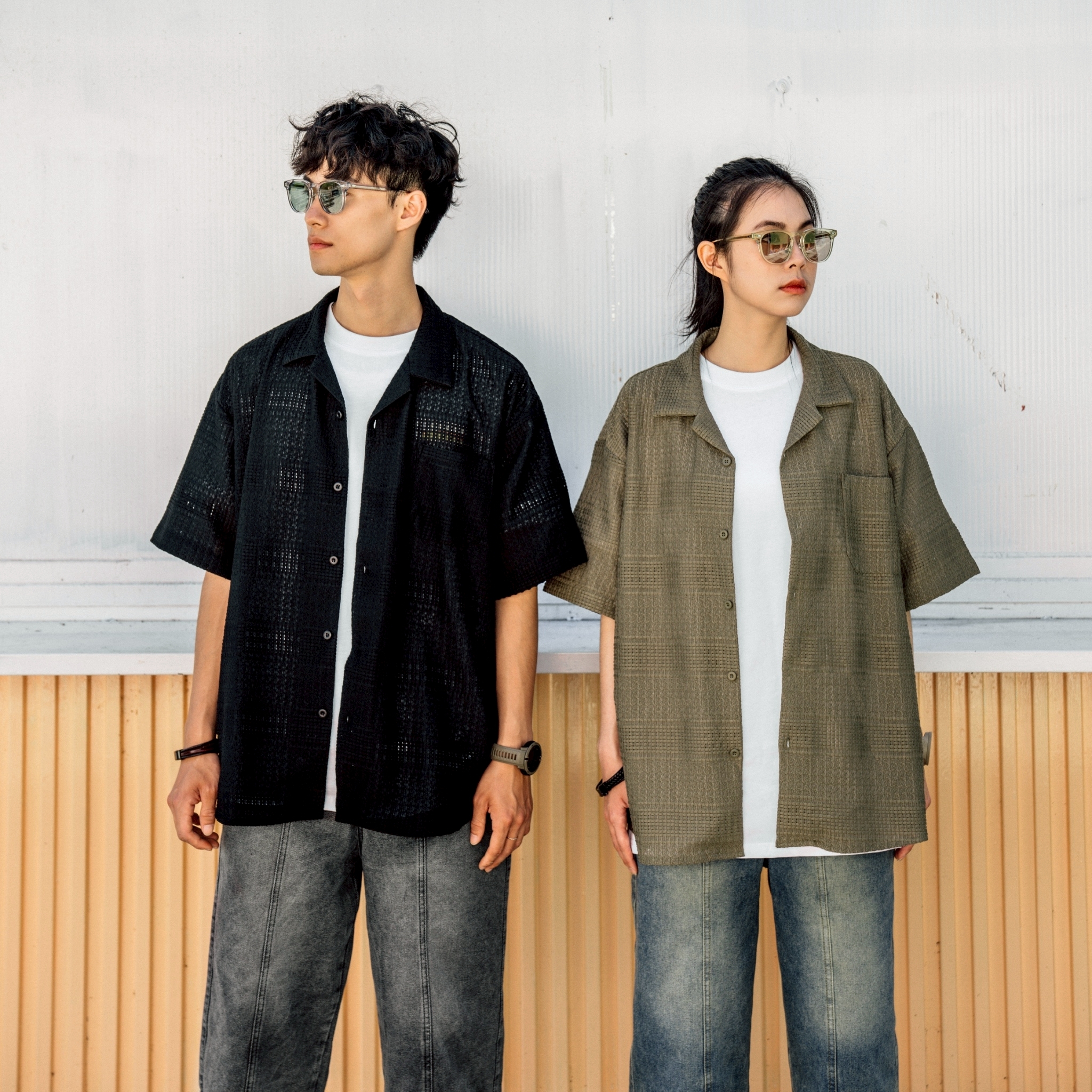 SBG 微鏤空寬鬆短袖襯衫 SB552