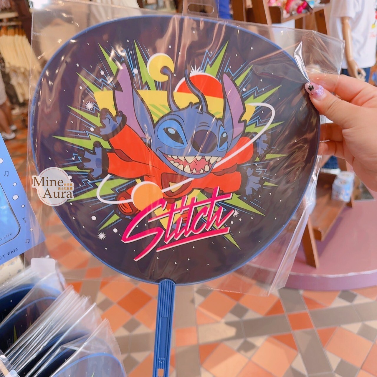 史迪奇 Stitch 滿版 圖案 手持扇 扇子 星際寶貝 Lilo & Stitch -香港迪士尼樂園
