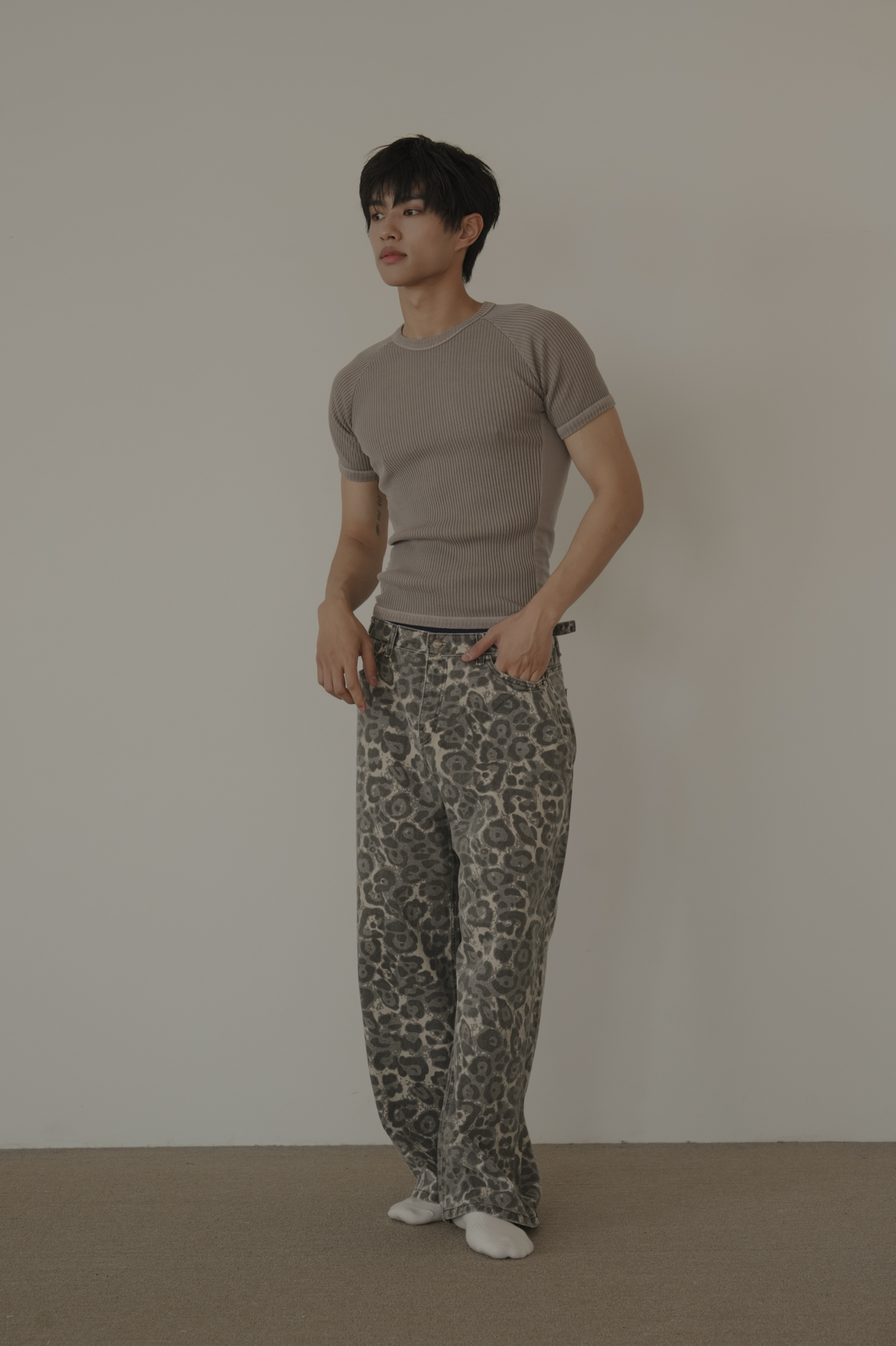 【Unisex】Leopard Washed Pants #長褲