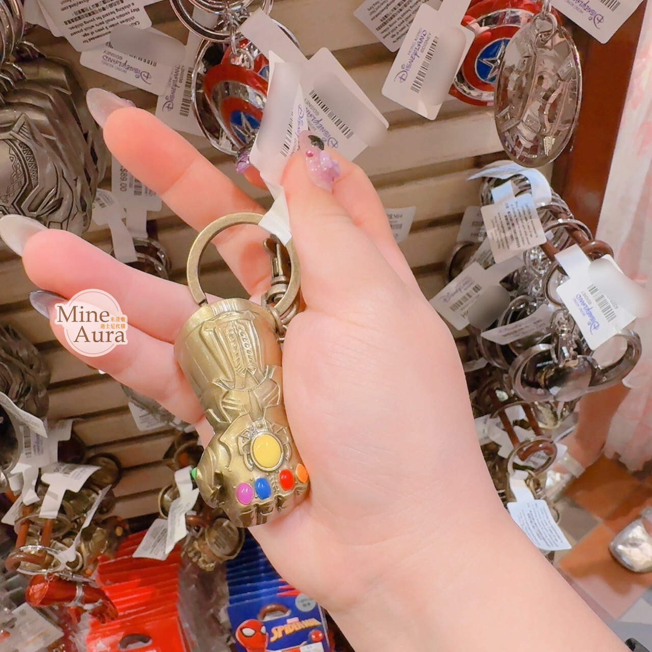 Q版 薩諾斯 Thanos 無限寶石手套 立體 鑰匙圈 吊飾 漫威 Marvel -香港迪士尼樂園