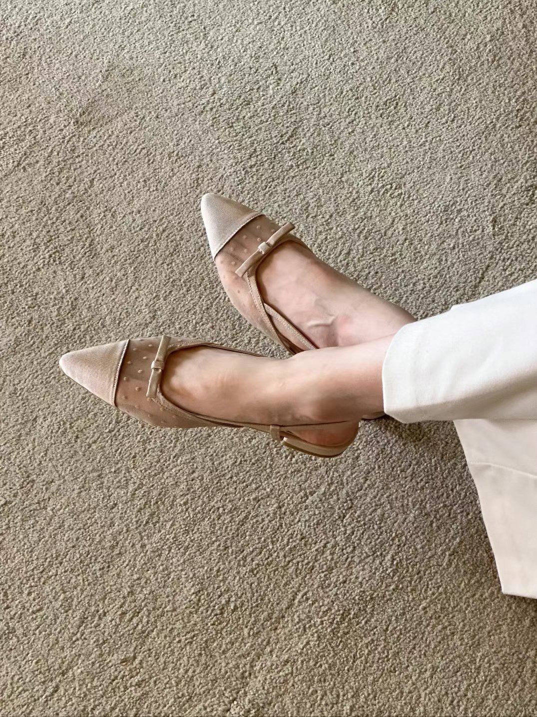 Dotted Slingback flats