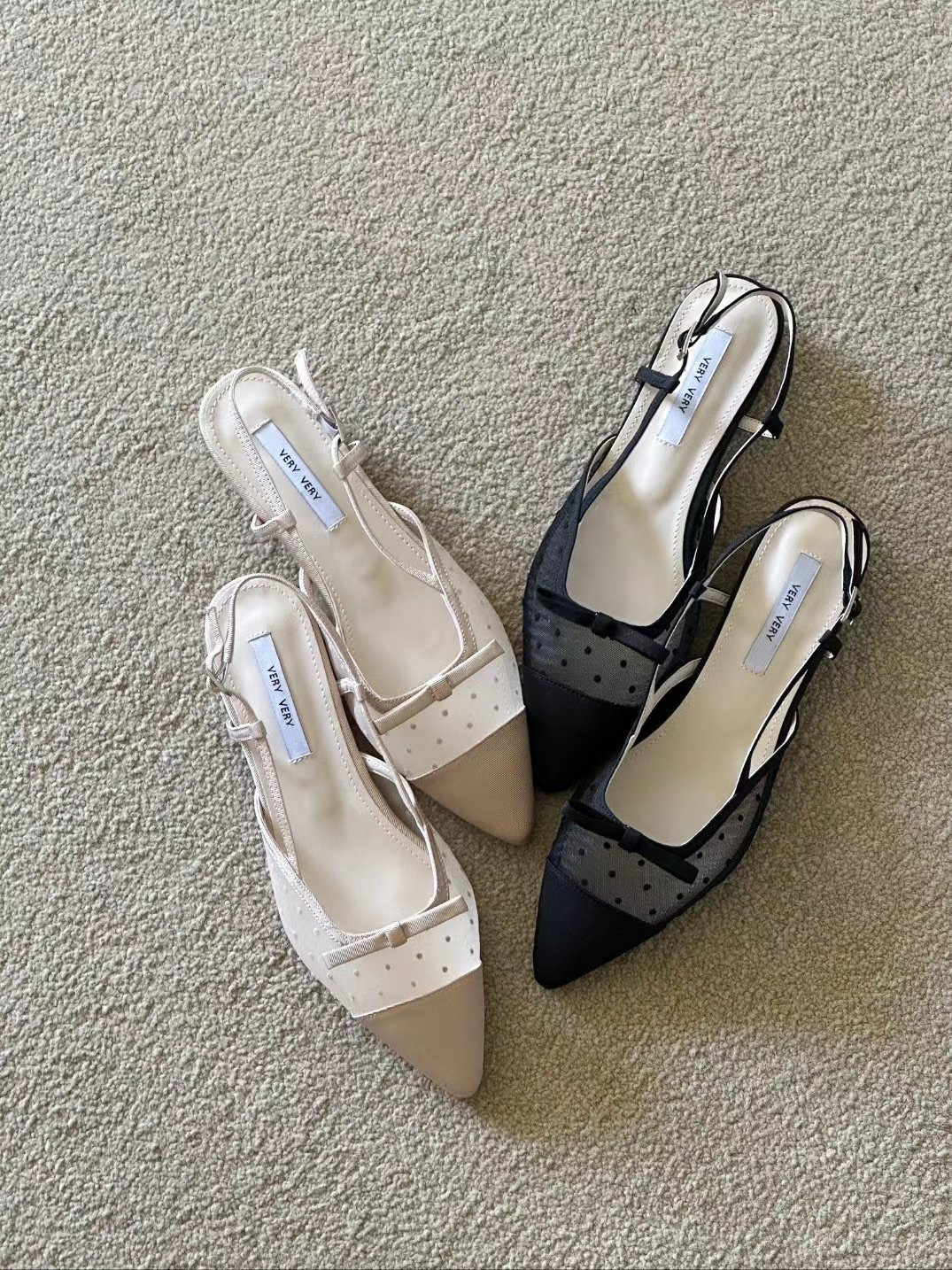 Dotted Slingback flats