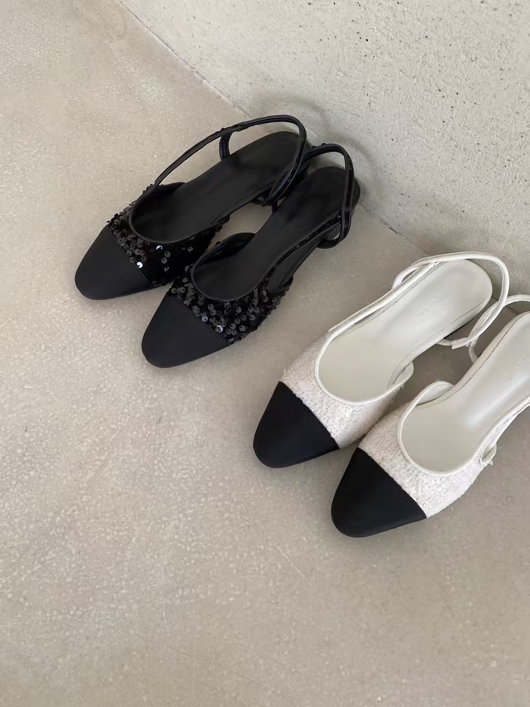 Mermaids tweed slingback flats