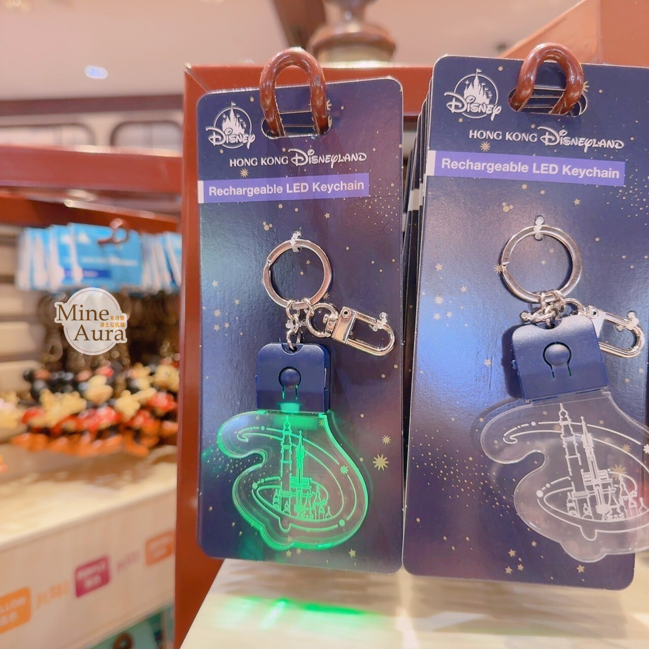 魔法師 米奇 Mickey 主題系列 經典字母D 城堡造型 發光 鑰匙圈 吊飾 -香港迪士尼樂園