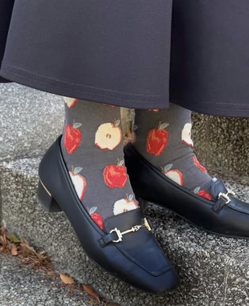 蘋果圖案短襪
