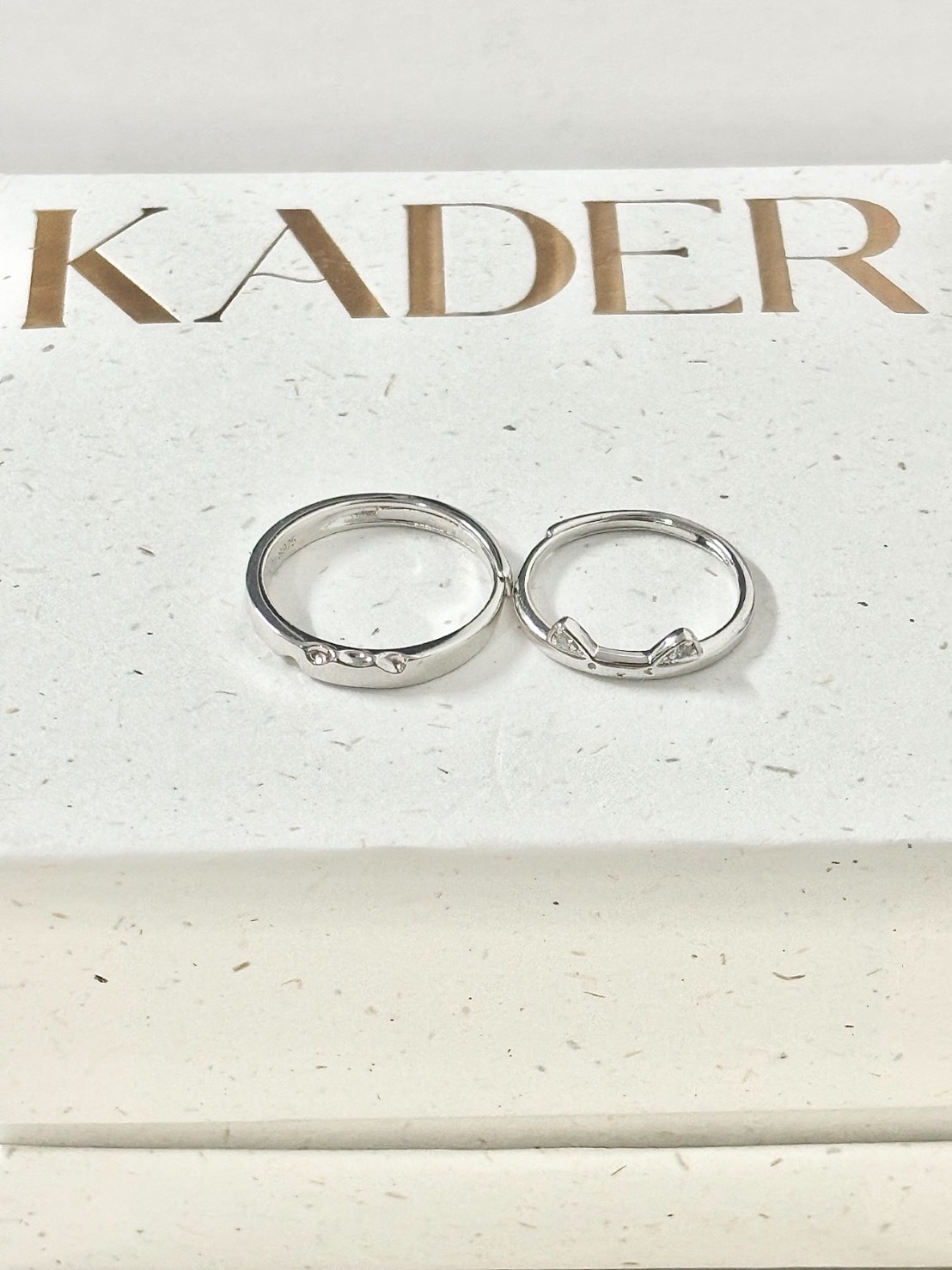KADER 貓咪日記情侶閃鑽對戒 925銀 戒指 男女同款情侶款 開口可調節