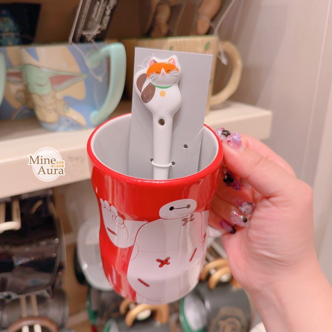 杯麵 Baymax 造型 湯勺+馬克杯 組 湯勺架設計 水杯 湯杯 大英雄天團 Big Hero 6 -香港迪士尼樂園