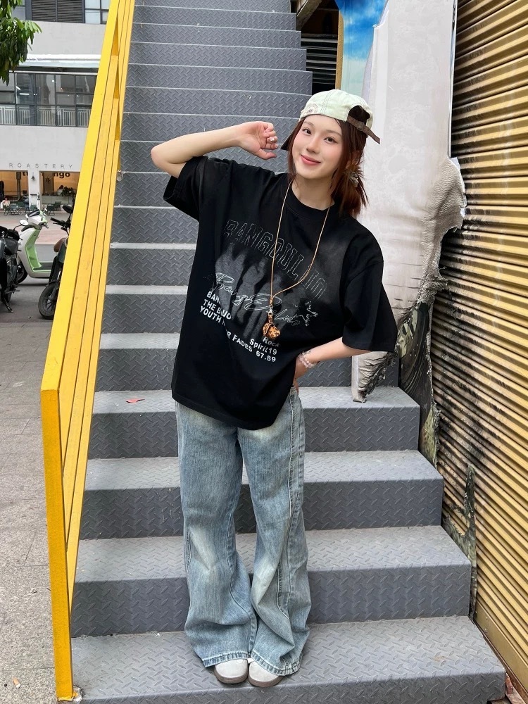 (GOAL) BANGOULUO 1231 美式復古人影短tee