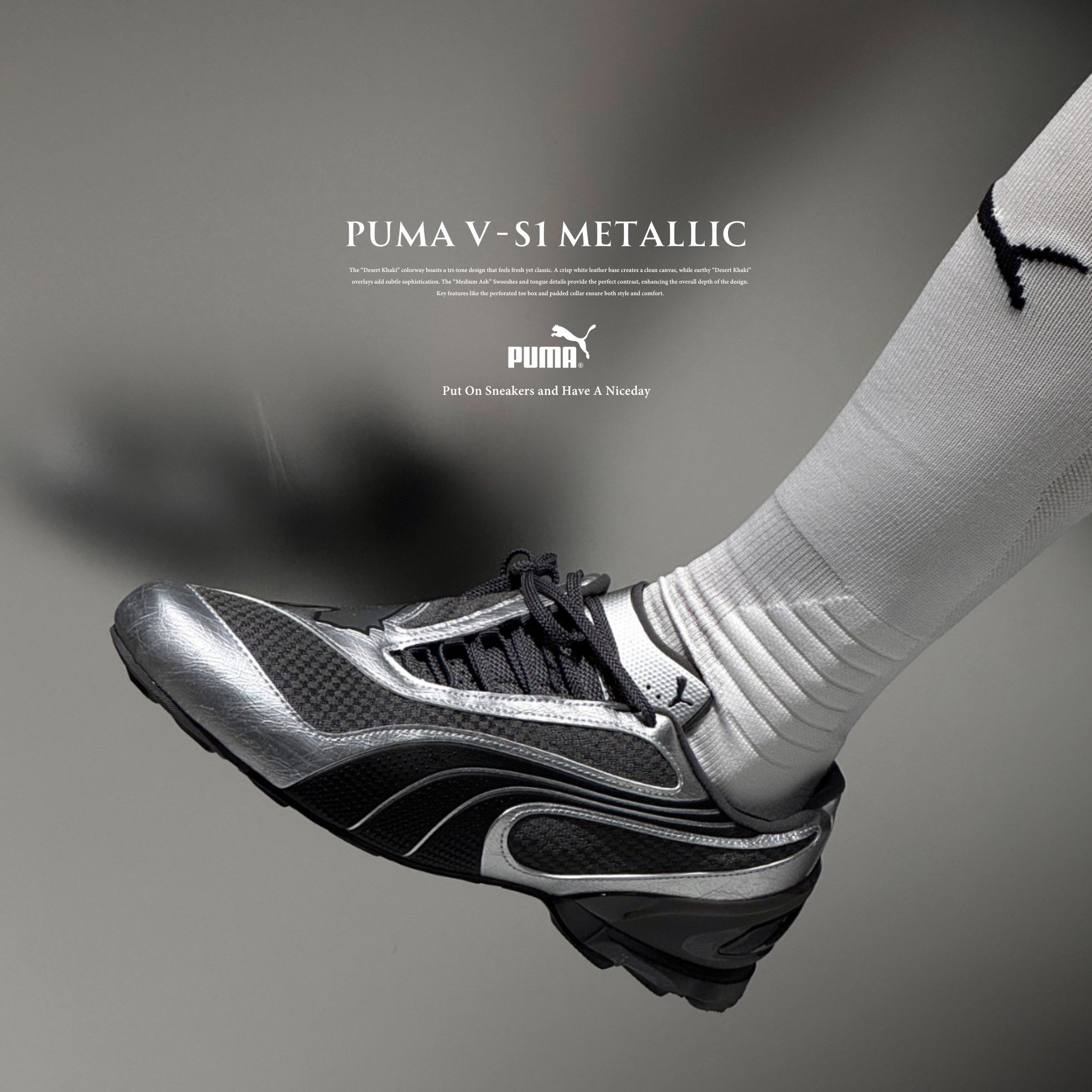 NICEDAY 代購 Puma V-S1 Metallic Black Silver 黑銀 銀色 銀 灰 漆皮 賽車鞋 男女鞋 402953-03