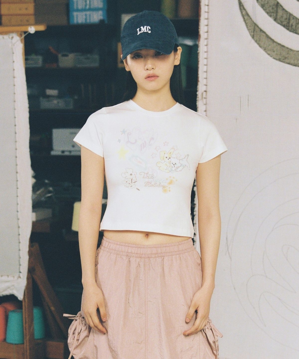 【代購】LMC WM SKETCH DOODLE CROPPED TEE 短版 短袖 短T 0LM45STS807